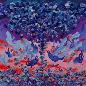 Elisa Faustina, ‘Eye Candy #3’, 2020, Modelling paste, spray paint, oil paint, acrylic paint on canvas, 40 x 40 cm. Image from The Artling