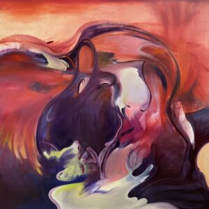 Faye Pamintuan, ‘Sandstorm’, 2023, Oil on canvas, 91.4 x 91.4 cm. Image from Mono8