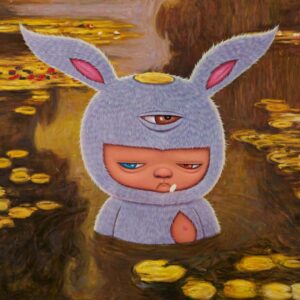 Alex-Face-Breathe-in-the-yellow-2016-oil-and-spray-on-linen-195-x-300cm-Image-from-Bangkok-CityCity-Gallery