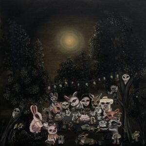 Claudia Koh, 'Last Supper’, 2022, oil on linen, 60 x 60 cm. Image from Cuturi Gallery