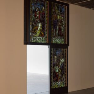 Danh Vo, 'Untitled', 2020, three 20th century stained glass panels and birch plywood, 386.4 x 215.4 x 6.1 cm. Image from White Cube