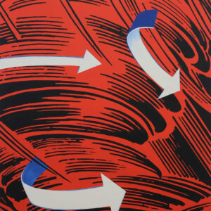 Dina Gadia, 'Land Poetics (Think of a Line) II', 2021, acrylic on canvas, 96.52 x 81.28 cm. Image from Artsy