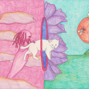 Geraldine Lim, 'I Meet Her At A Place We Always Go To (A Drawing Journal) #157', 2022, pen and colour pencil on paper, 21 x 29.7 cm. Image from Yeo Workshop