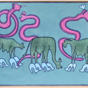 I Gusti Ayu Kadek Murniasih, 'Kejarlah Daku (Chase Me)', 2002, acrylic on canvas, 90 x 135 cm. Image from Gajah Gallery