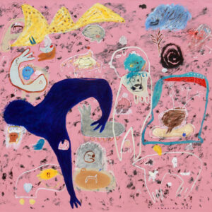 Iabadiou Piko, 'Jiwa Jiwa Dibawah Awan Hitam', 2016, acrylic, bitumen, spray paint, colour pencil on canvas, 190 x 200 x 5 cm. Image from Artsy