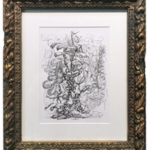 Jigger Cruz 'Untitled' 2020, Pen on paper, 29.7 x 21cm, 48cm x 40.5cm framed, Image courtesy of Gajah Gallery and the artist