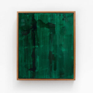 Kitikong Tilokwattanotai, 'The Energy Green', 2020, acrylic and lacquer on canvas, 68 x 57 cm. Image from Artsy