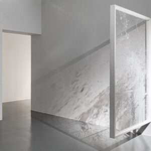 Luis Antonio Santos, ‘post-site No. 8’, 2023, UV ink on plexiglass, 183 x 91.5 x 7.6 cm. Image from FOST Gallery