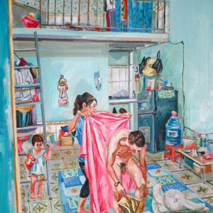 Nguyen Quoc Dung Immigrants family 13 2021 oil on canvas 80 x 60 x 2 cm Image from Artsy