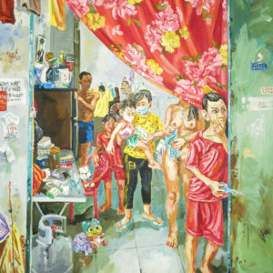 Nguyen Quoc Dung Temporary Resident 2022 oil on canvas 100 x 80 x 3 cm Image from Artsy