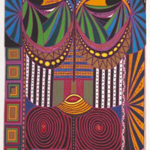 Pacita Abad, 'Bacingo III', 1986, Acrylic paint, silkscreen, plastic buttons, mirrored glass, wool, ribbons and thread on canvas, 263.0 x 149.5 cm, Image courtesy of the Pacita Abad Art Estate