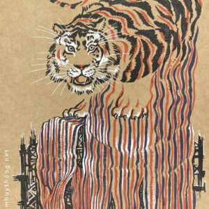 Pham Huy Thong, 'Sketch For Tiger's Year AAN', 2022, pencil and pigment ink on acid free paper, 29.7 x 21 cm. Image from the artist's website