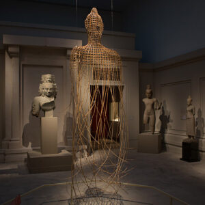 Sopheap Pich, 'Buddha 2', 2009, Rattan, wire, dye, 254 x 73.6 x 22.8 cm, Installation view at the Metropolitan Museum of Art, Image courtesy of the artist