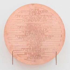 The Propeller Group, 'Sai Gon Was A Place', 2019, brass, 40 x 50 cm. Image from James Cohan