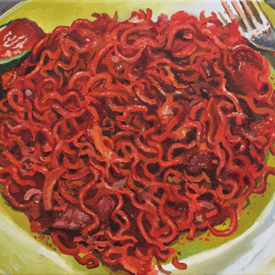 Yeo Tze Yang, 'Maggi Goreng', 2018, oil on canvas, 30.5 x 41 cm. Image from Art & Market